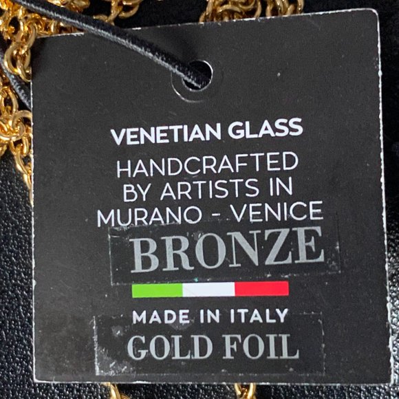 Heart Murano Glass Heart Necklace Italy New with Info Card - Picture 9 of 9